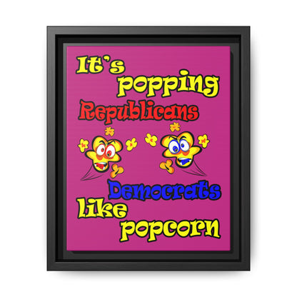 popping like popcorn - framed canvas art (pink)