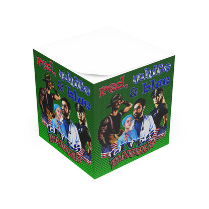 rw&b lives matter - note cube (logo green)