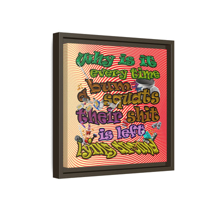 the bum's shit - framed canvas art (yellow-orange wave)