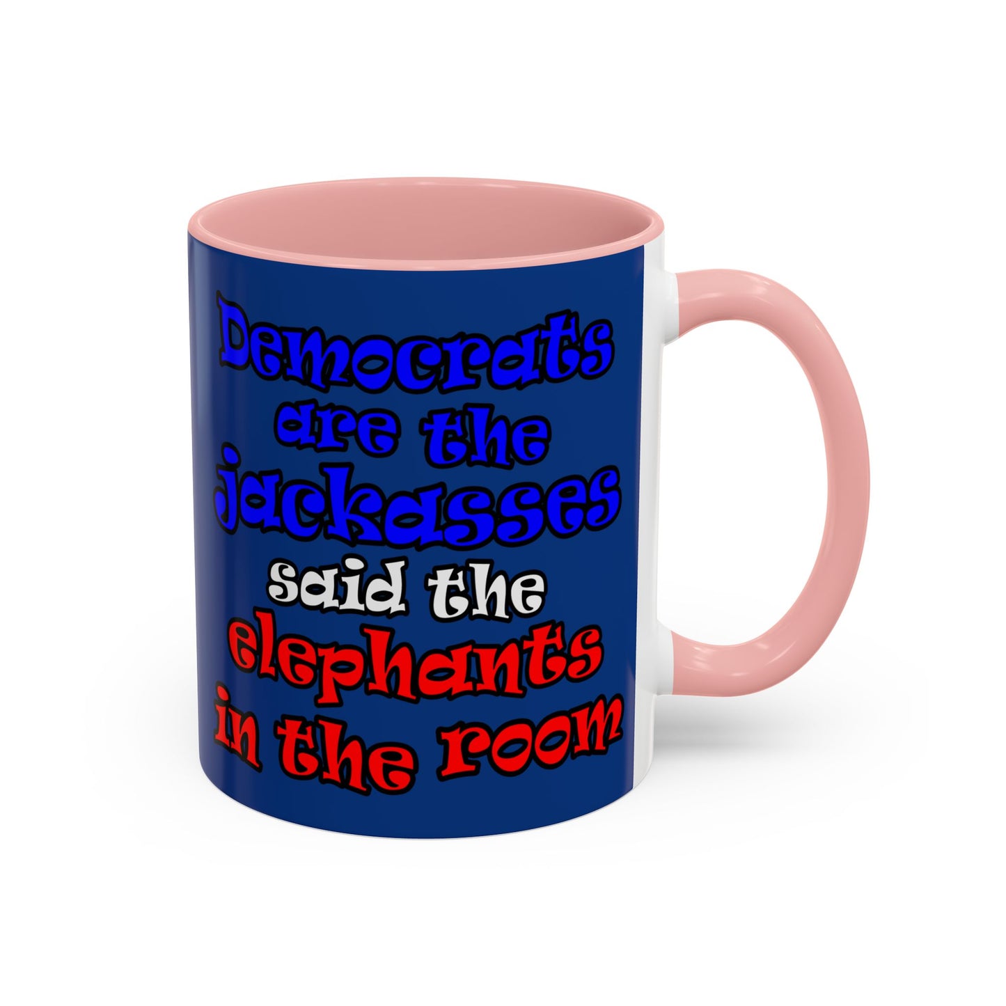 donkeys and elephants - Accent Mug (dark blue)