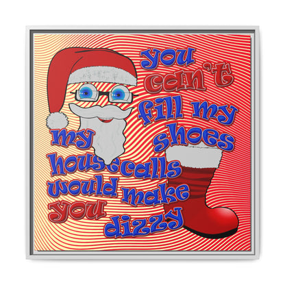 santa's shoes - framed canvas art (yellow-orange wave)