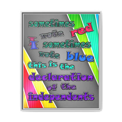 declaration of the independents - framed canvas art (rainbow split)