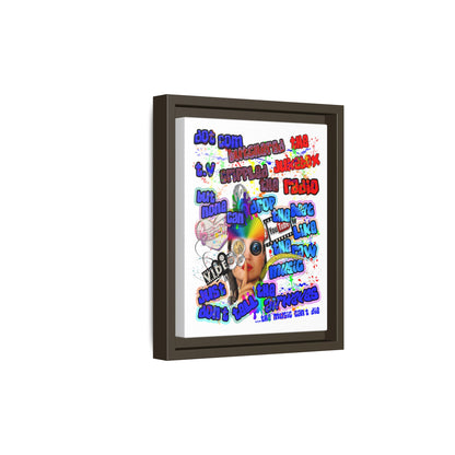 drop the beat - framed canvas art (white)