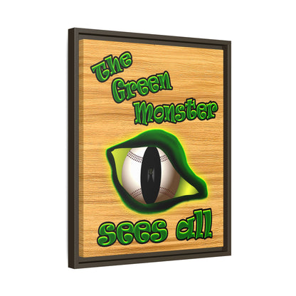 green monster - framed canvas art (butterscotch wood finish)