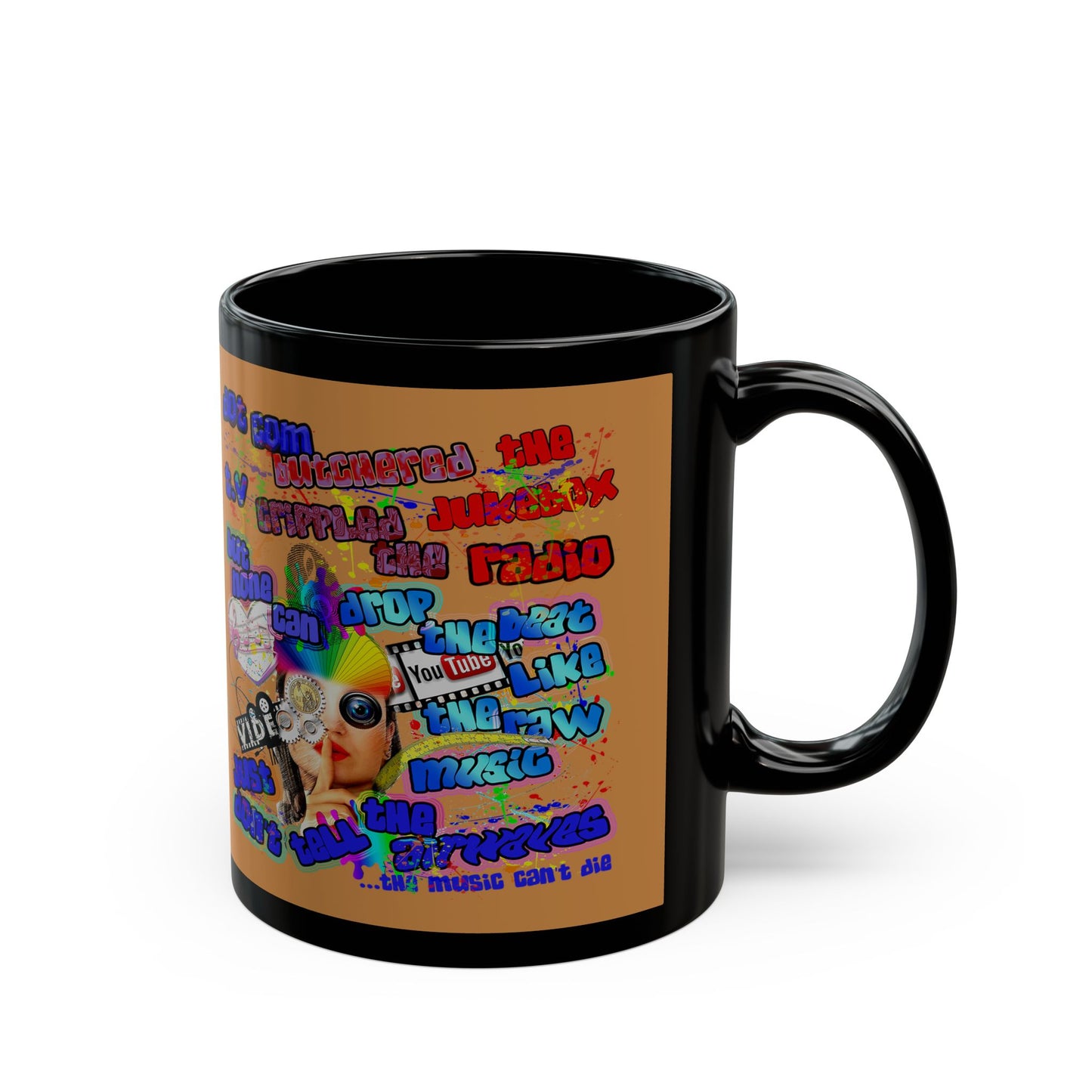 drop the beat - Black Mug (light brown)