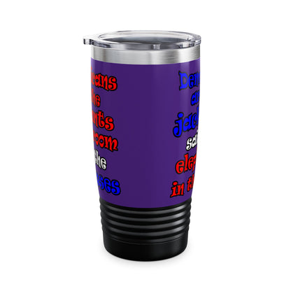 donkeys and elephants - Ringneck Tumbler, 20oz (purple)