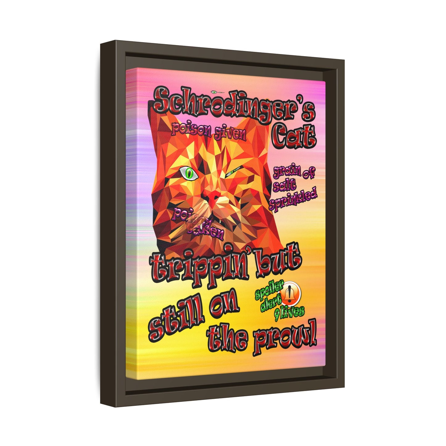 schrodinger's cat - framed canvas art (color blur)