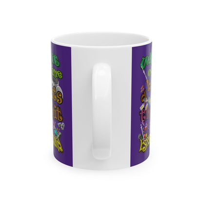 the bum's shit - White Mug (purple)
