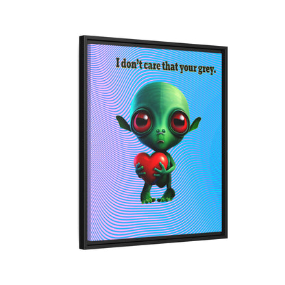 I don't care that your grey - framed canvas art (light blue-purple wave)