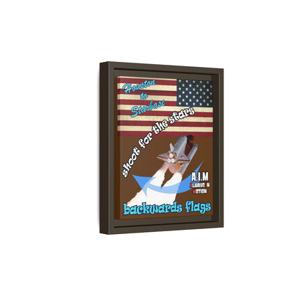shoot for the stars - framed canvas art (brown)