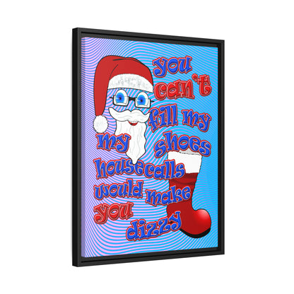 santa's shoes - framed canvas art (light blue-purple wave)