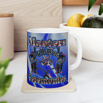 em cee squared - White Mug (blue-white wave)