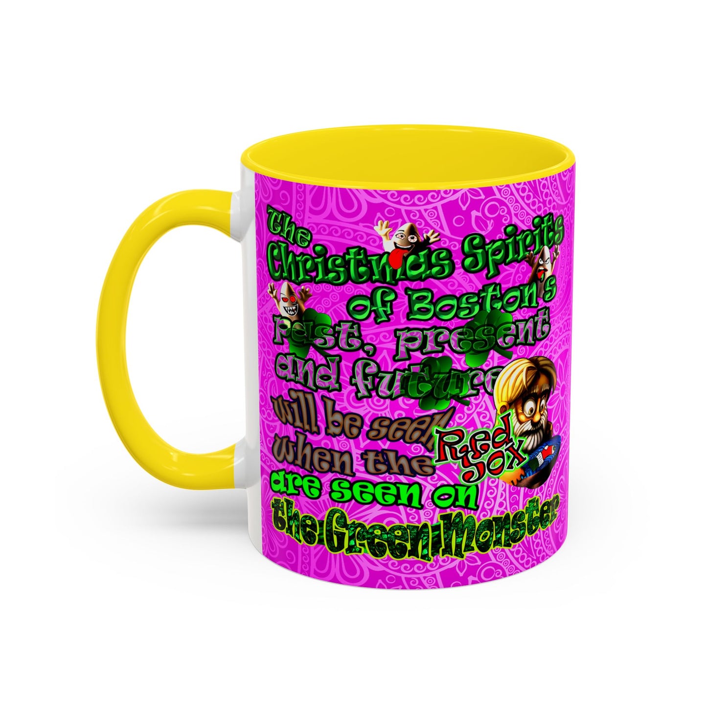 christmas spirits of boston - Accent Mug (pink swirl)