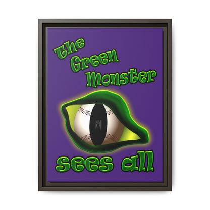 green monster - framed canvas art (purple)