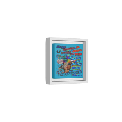 drop the beat - framed canvas art (turquoise)