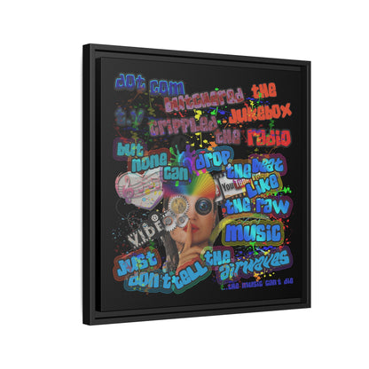 drop the beat - framed canvas art (black)