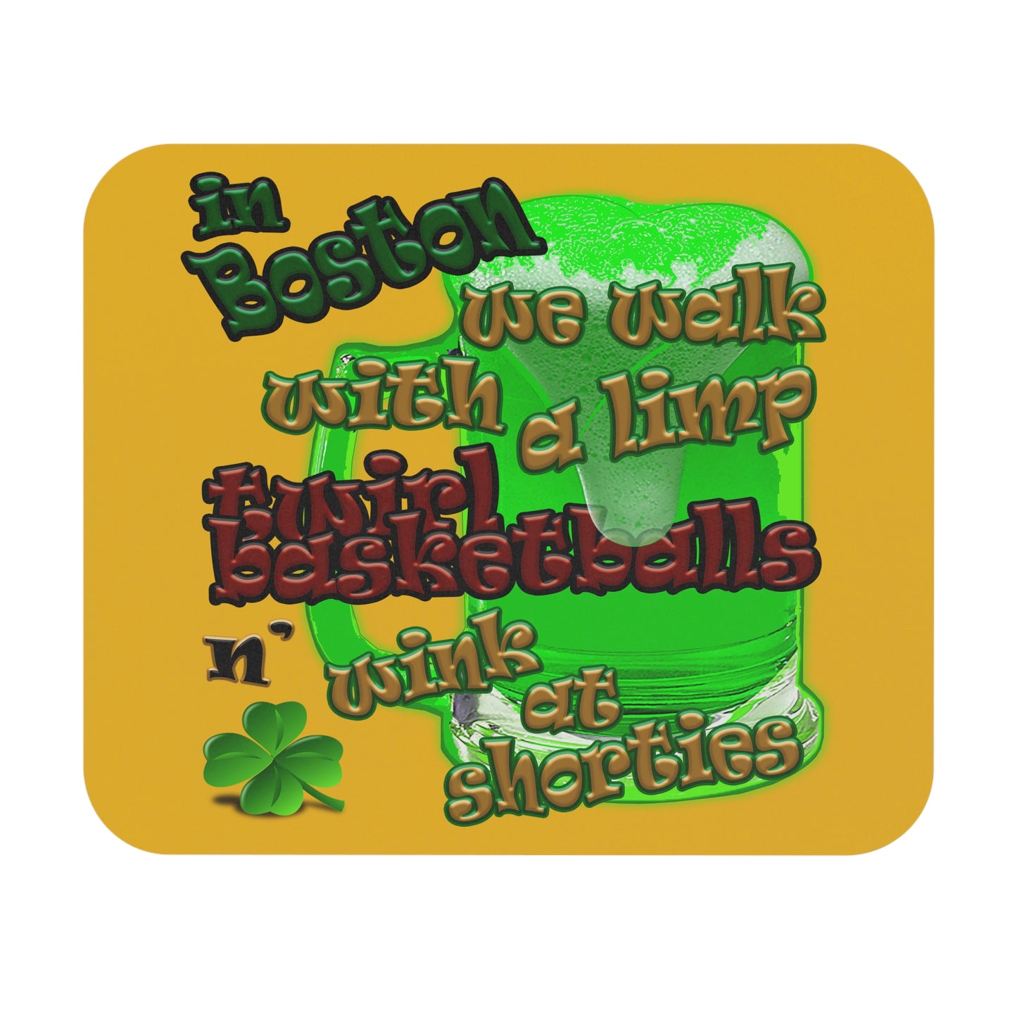 celtics logo - Mouse Pad (Rectangle) (yellow)