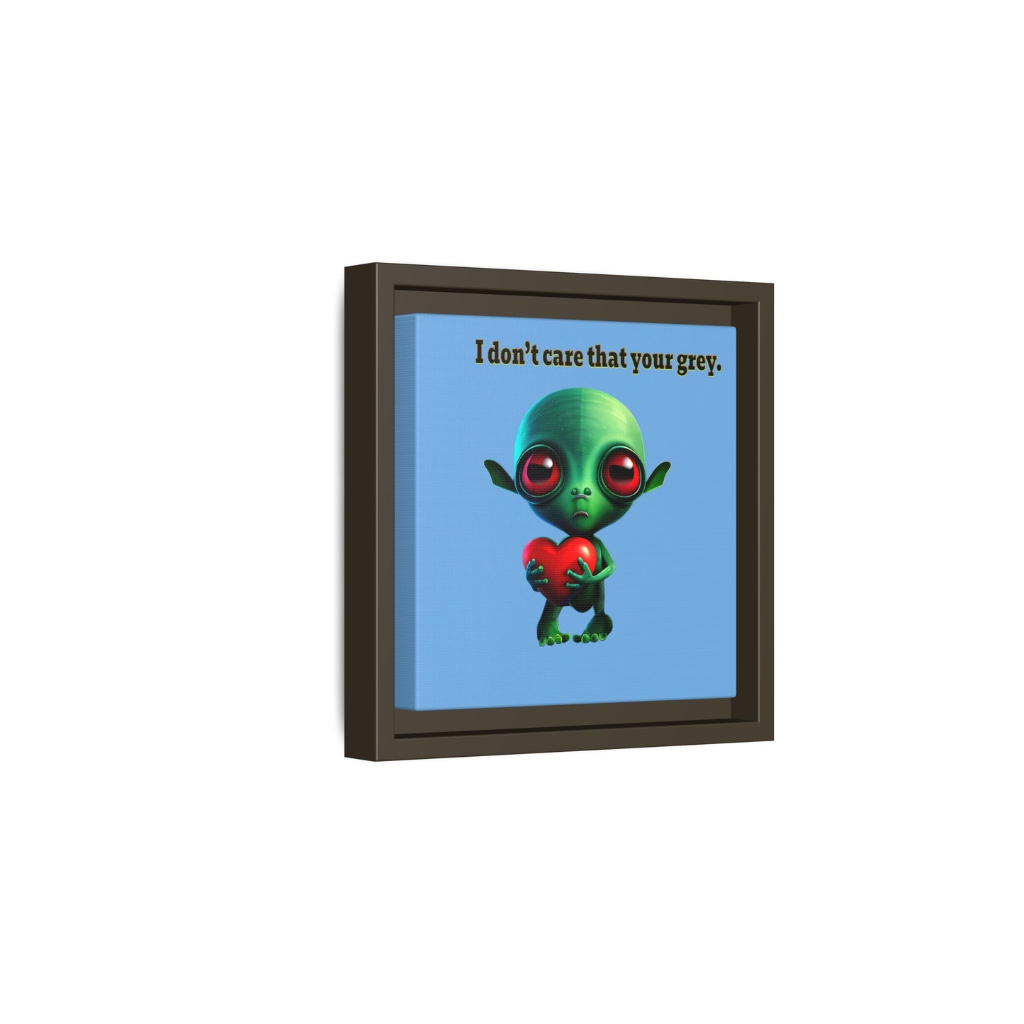I don't care that your grey - framed canvas art (light blue)