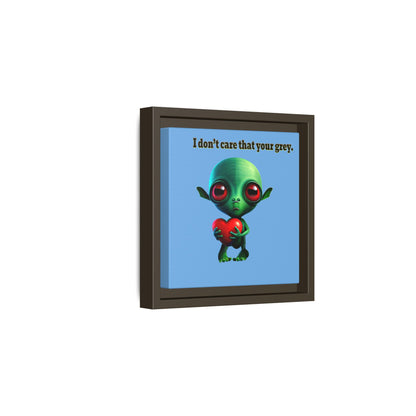 I don't care that your grey - framed canvas art (light blue)