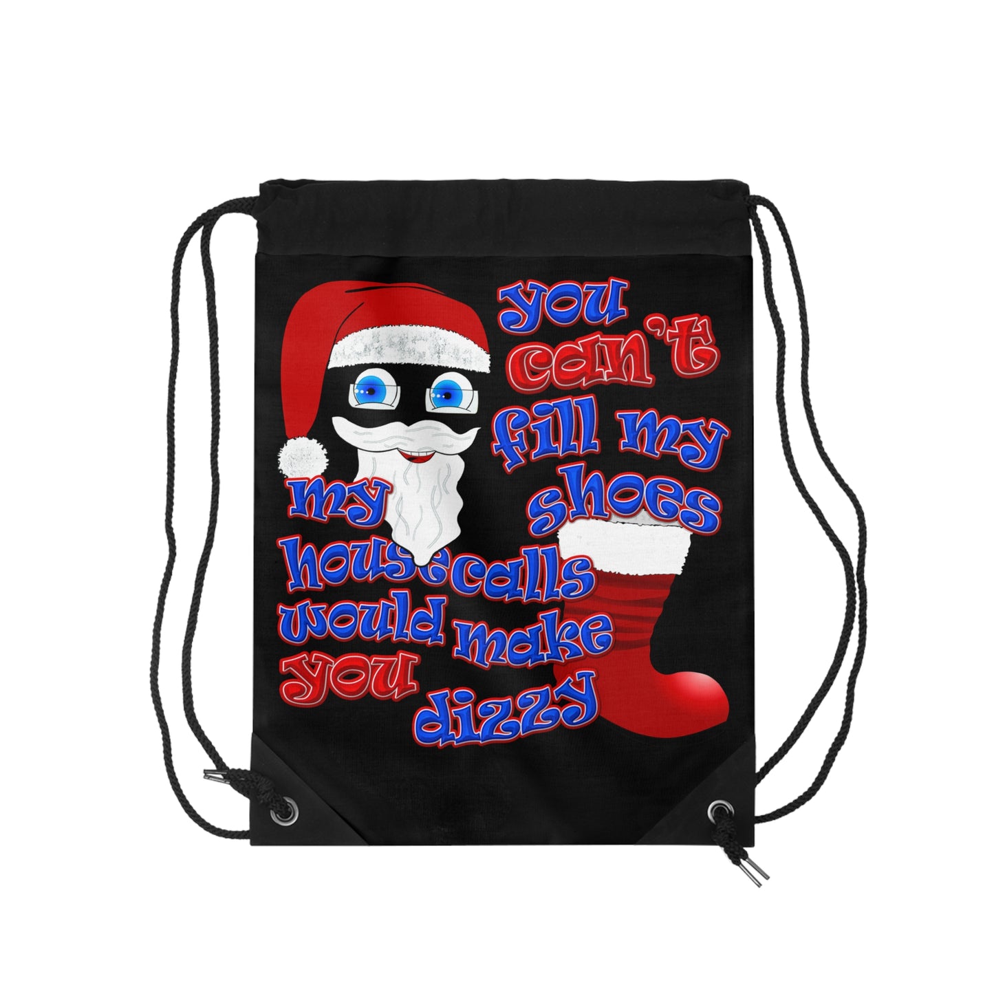 santa's shoes - Drawstring Bag (black)