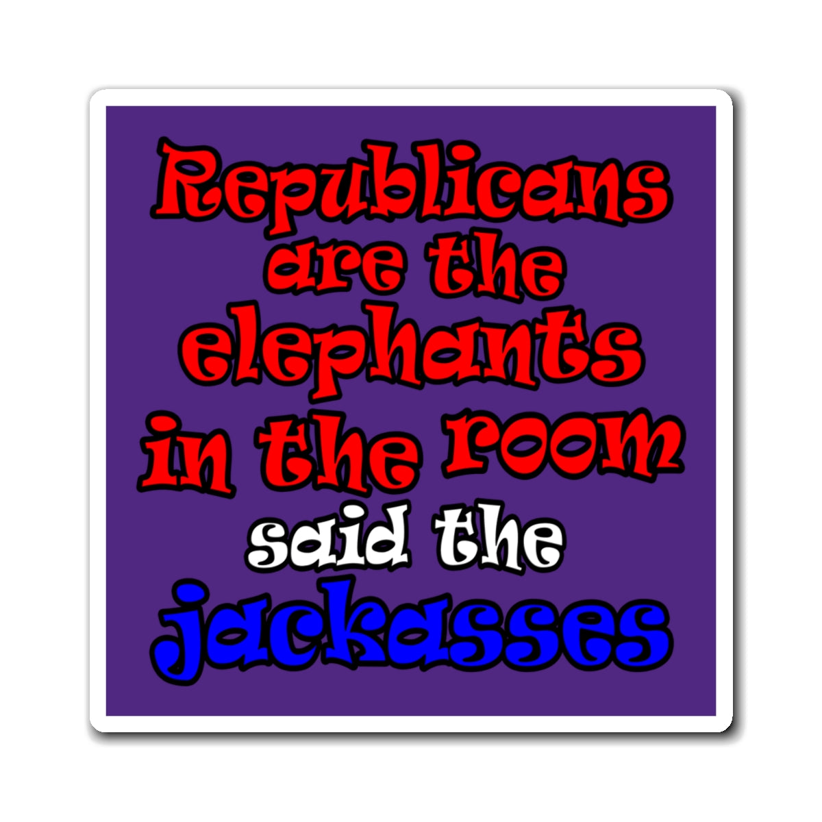 donkeys and elephants - Magnets - (purple)
