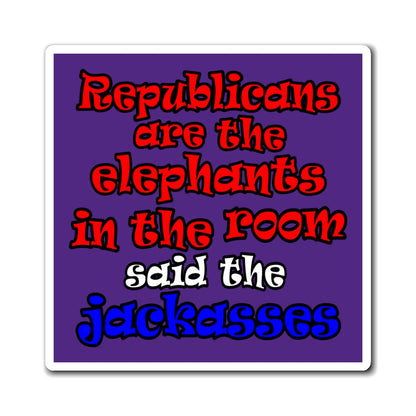 donkeys and elephants - Magnets - (purple)