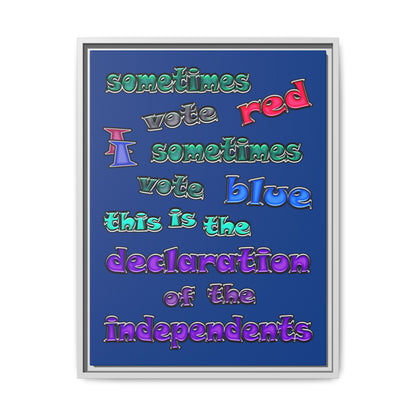 declaration of the independents - framed canvas art (dark blue)
