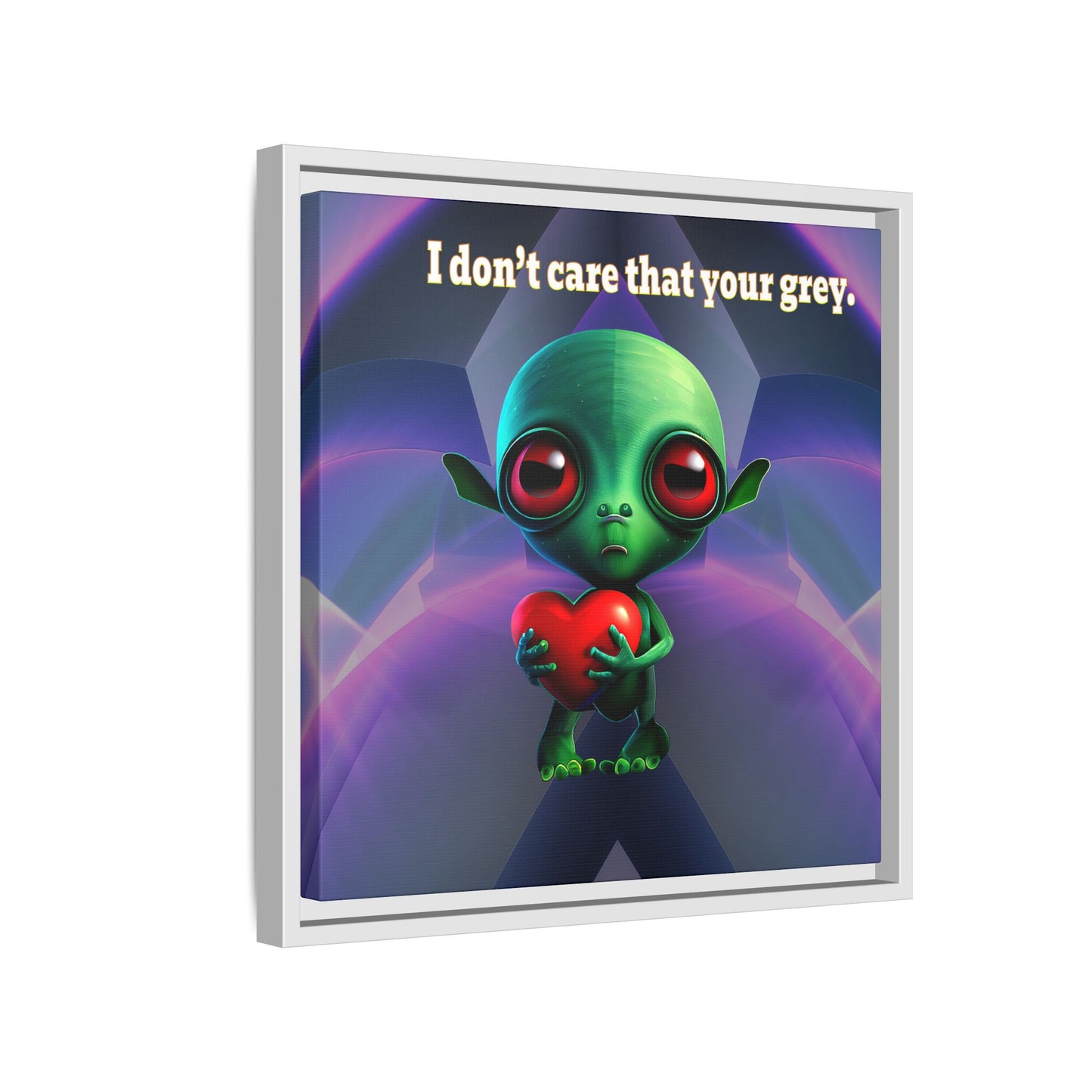 I don't care that your grey - framed canvas art (grey-pink wave)