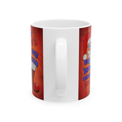 santa's shoes - White Mug (burnt orange)
