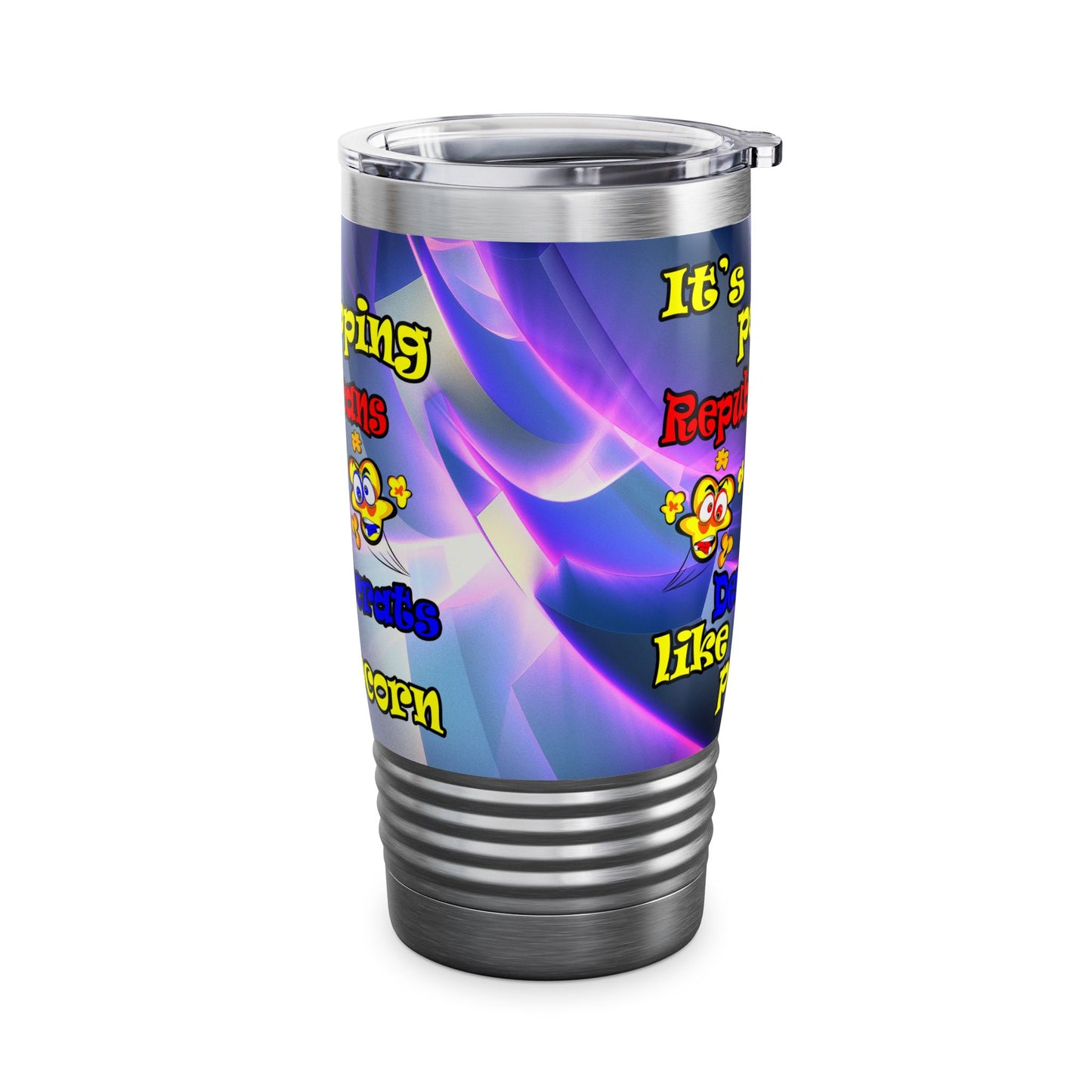 popping like popcorn - Ringneck Tumbler, 20oz (grey-pink wave)