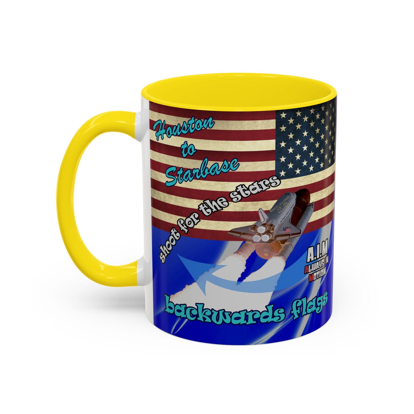 shoot for the stars - Accent Mug (blue-white wave)