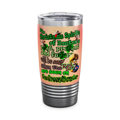 christmas spirits of boston - Ringneck Tumbler, 20oz (yellow-orange wave)