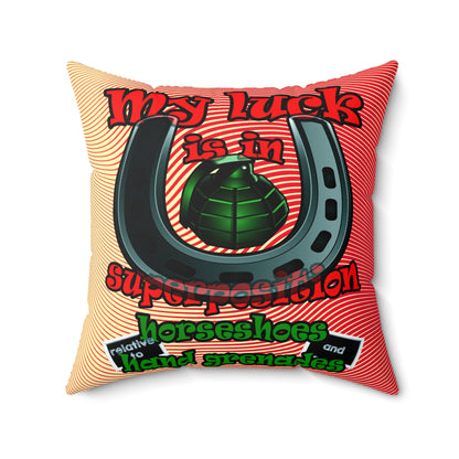 my luck - Spun Polyester Square Pillow - (yellow-orange wave)