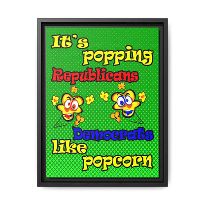 popping like popcorn - framed canvas art (logo green)