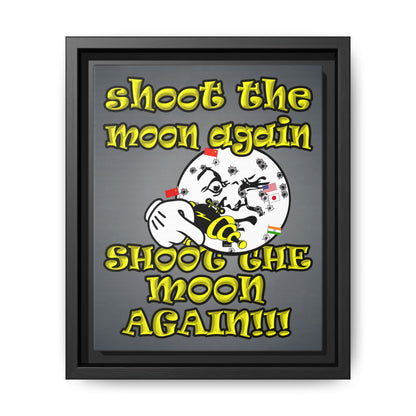 shoot the moon again - framed canvas art (grey-light grey)