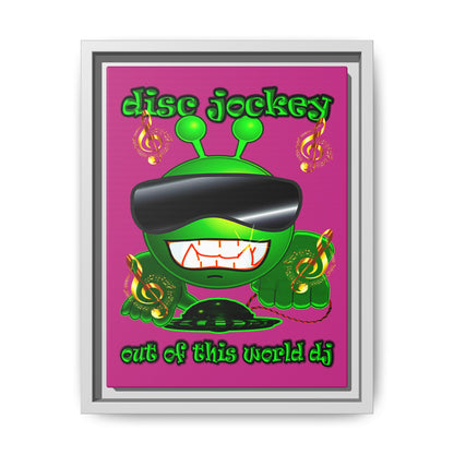 disc jockey - framed canvas art (pink)