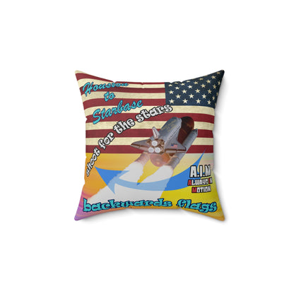 shoot for the stars - Spun Polyester Square Pillow - (color blur)