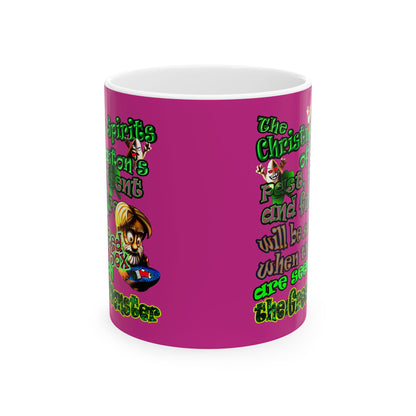 christmas spirits of boston - White Mug (pink)