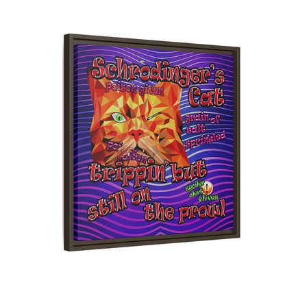 schrodinger's cat - framed canvas art (purple wave)