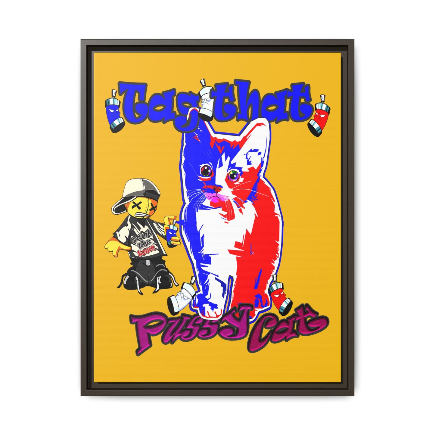 tag that - framed canvas art (yellow)