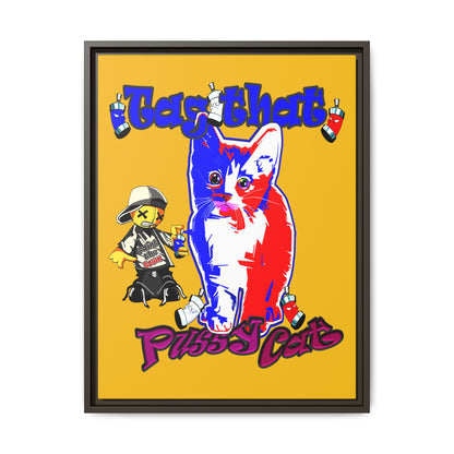 tag that - framed canvas art (yellow)