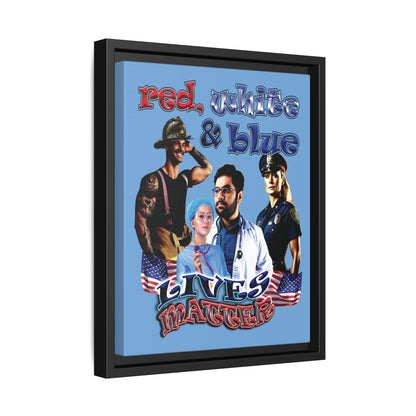 rw&b lives matter - framed canvas art (light blue)