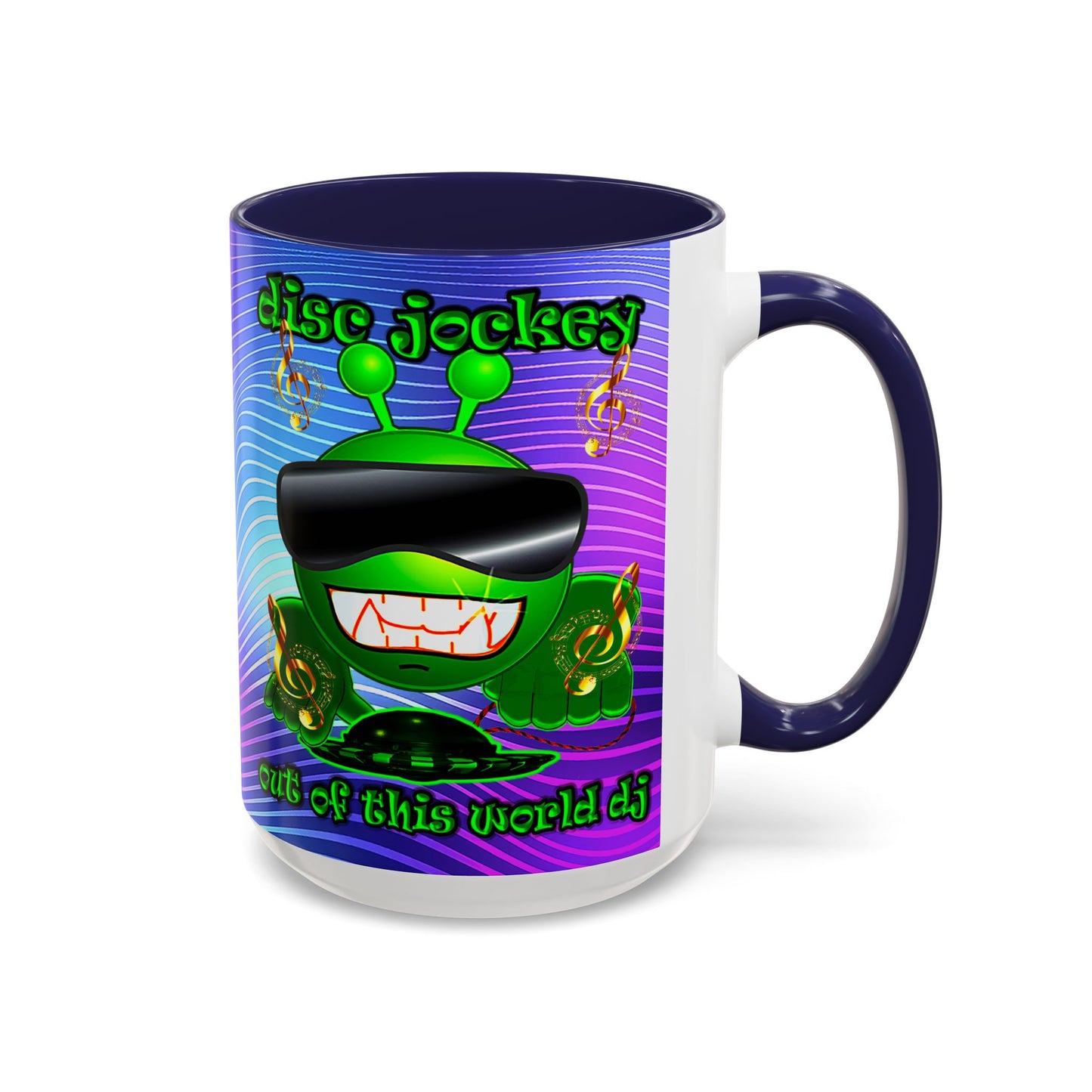 disc jockey - Accent Mug (purple wave)