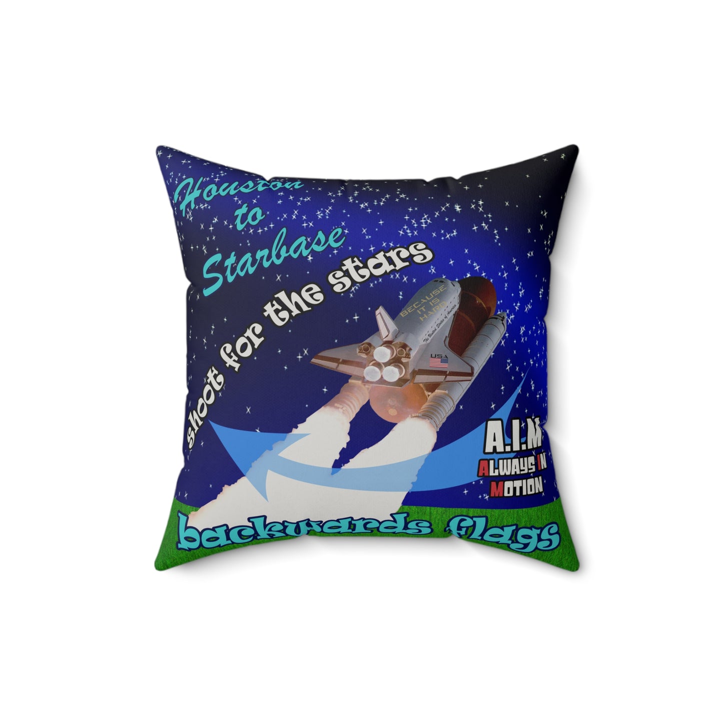 shoot for the stars - Faux Suede Square Pillow - ('snoops' background)