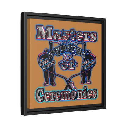em cee squared - framed canvas art (light brown)