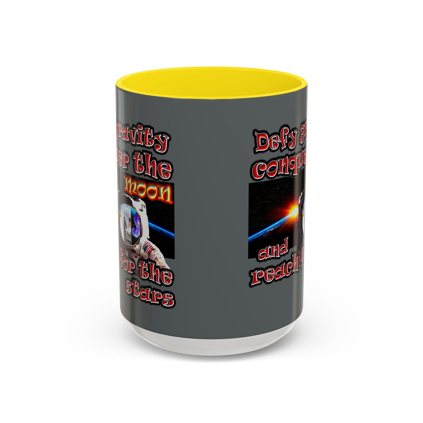 defy conquer reach - Accent Mug (dark grey)