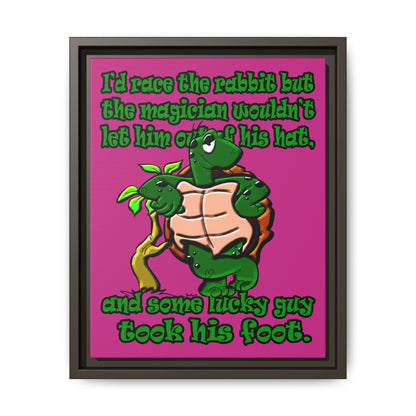 turtle race - framed canvas art (pink)