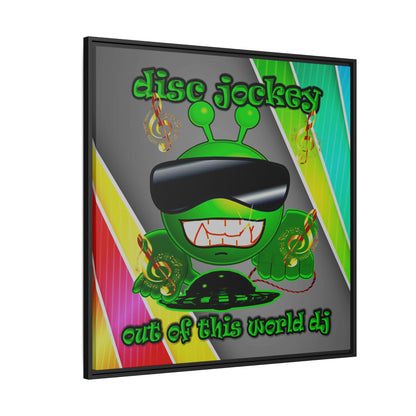 disc jockey - framed canvas art (rainbow split)