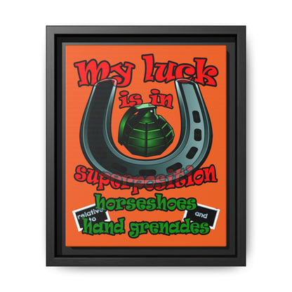 my luck - framed canvas art (orange)