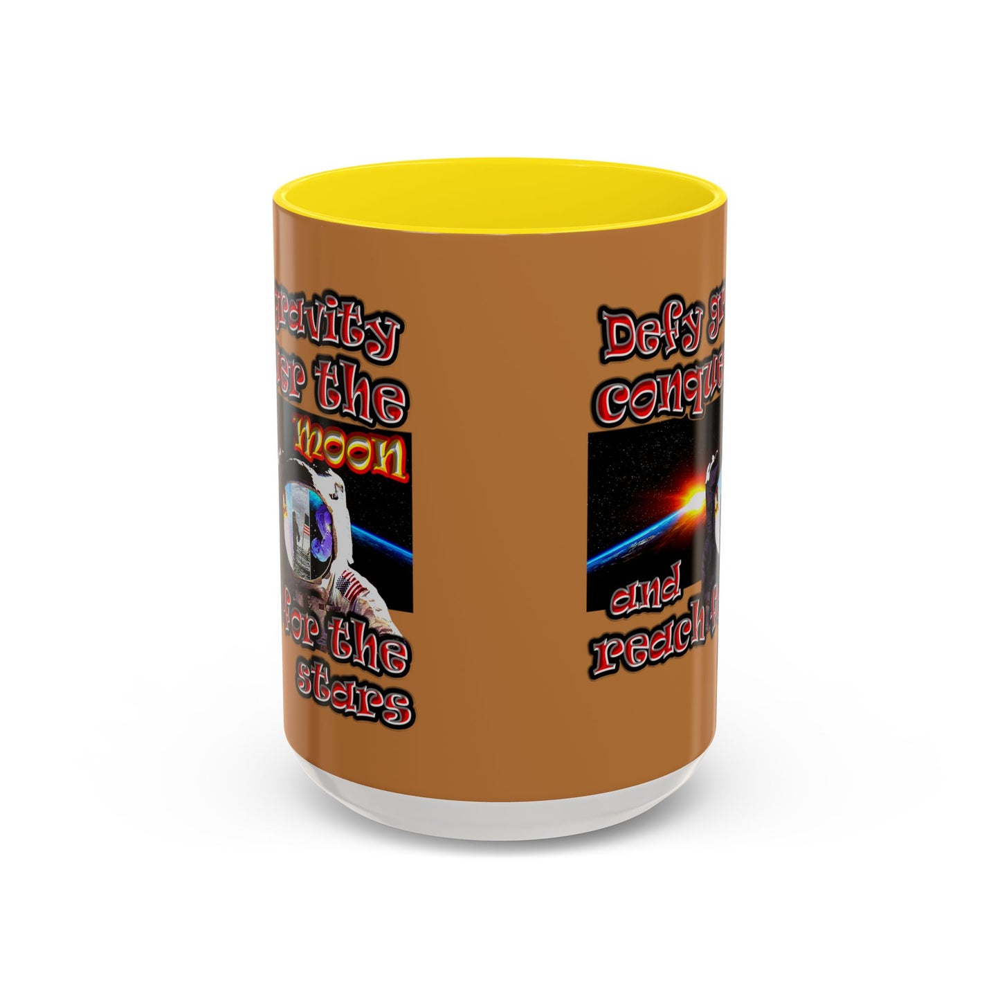 defy conquer reach - Accent Mug (light brown)